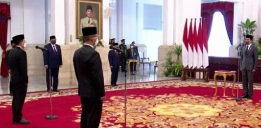 Pelantikan Gubernur Lemhannas Andi Widjajanto/ Dok.Biro Pers, Media dan Informasi Sekretariat Presiden