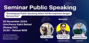 Universitas Panca Sakti, Bekasi menggelar Seminar public speaking and leadership skills/Ist